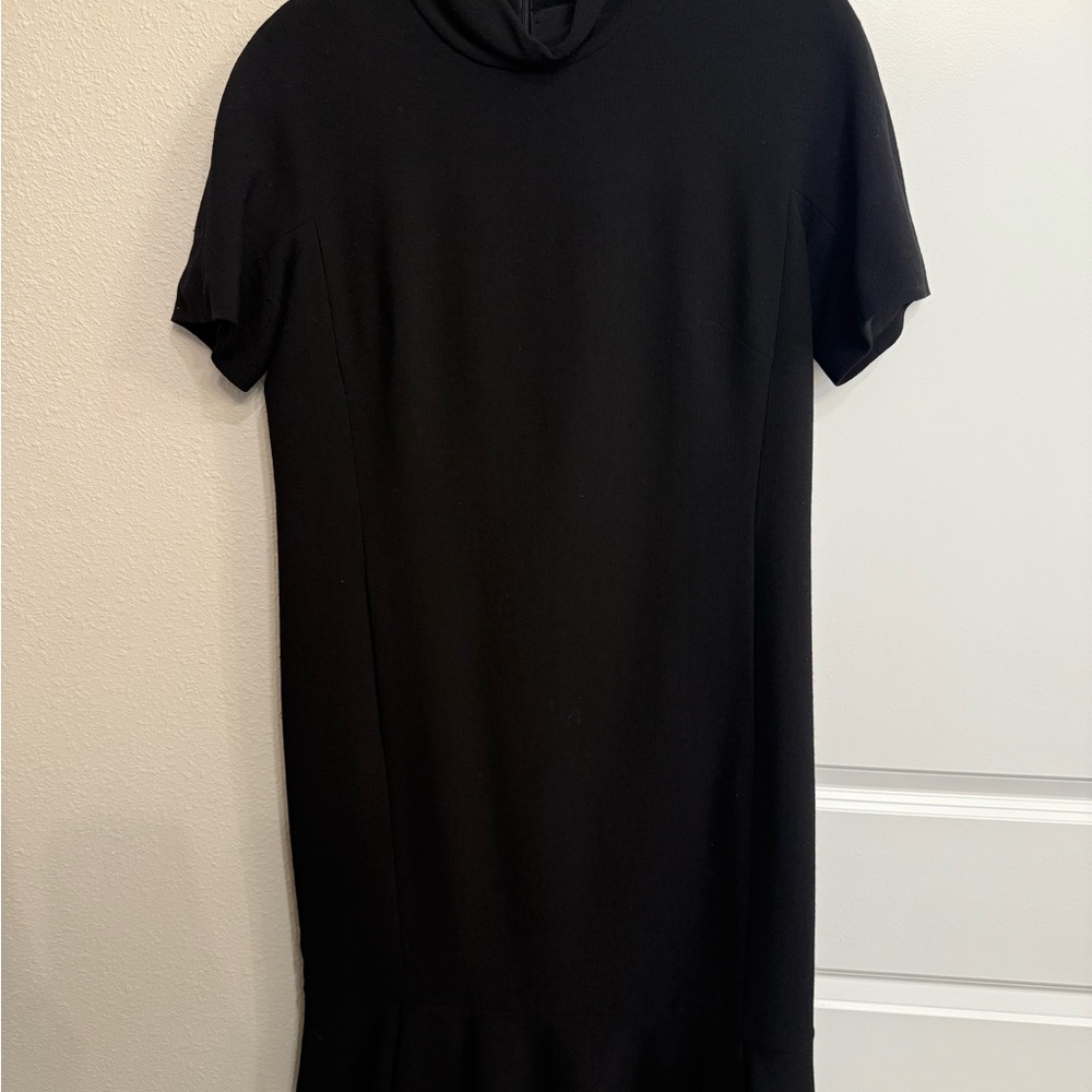 Lafayette 148 Elegant Black Short Sleeve Dress